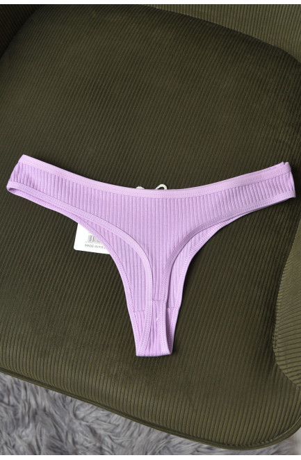 Стрінги жіночі у рубчик фіолетового кольору 171719L