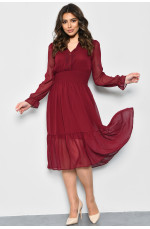 Платье женское шифоновое бордового цвета 171724L