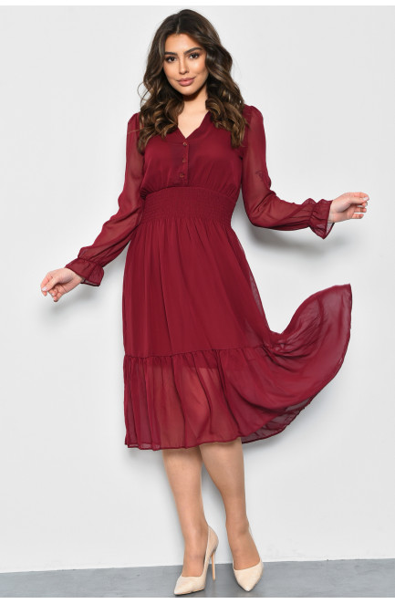 Сукня жіноча шифонова бордового кольору 171724L