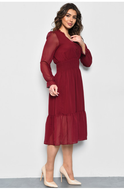 Сукня жіноча шифонова бордового кольору 171724L