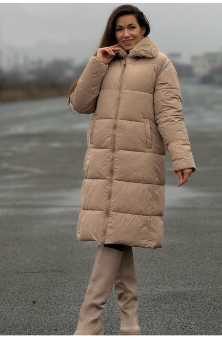 Куртка женская зима молочного цвета 171853L