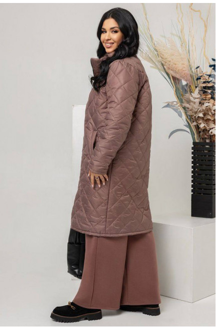 Куртка женская коричневого цвета  Батал 171879L