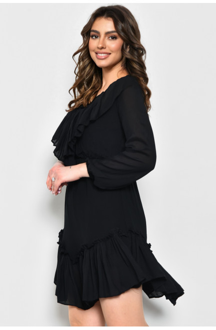Платье женское черного цвета однотонное 171922L