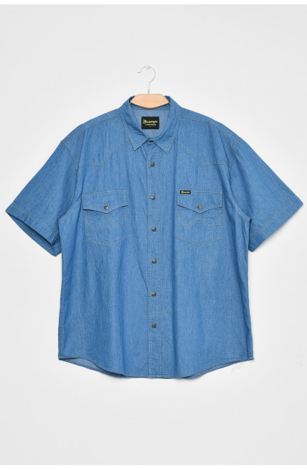 Рубашка мужская батальная джинсовая голубого цвета 172092L