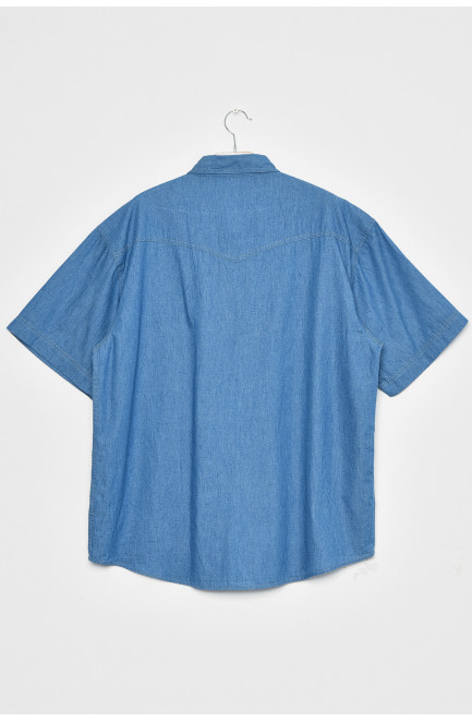 Рубашка мужская батальная джинсовая голубого цвета 172092L