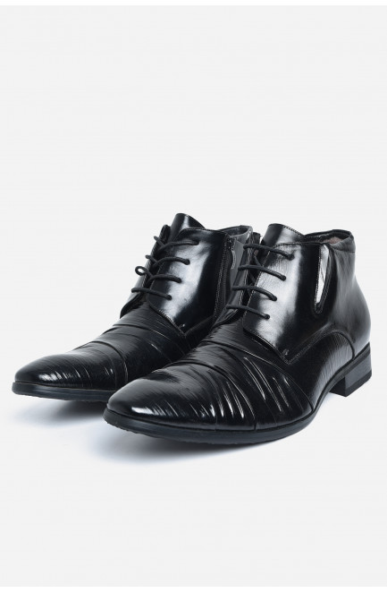 Ботинки мужские зимние на меху черного цвета 172210L