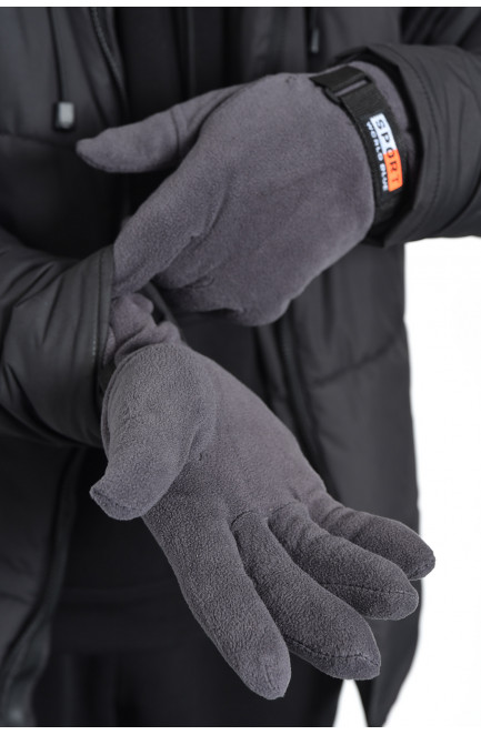 Перчатки мужские флисовые темно-серого цвета 172232L