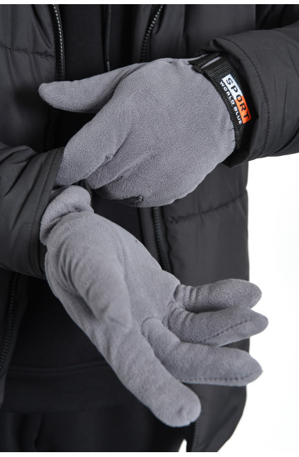 Перчатки мужские флисовые светло-серого цвета 172235L