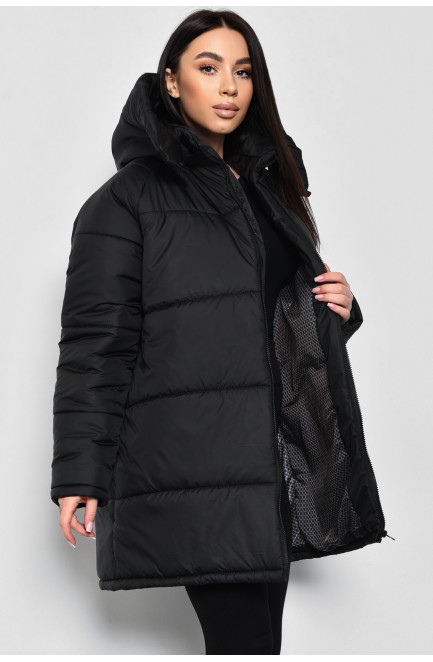 Куртка жіноча демісезонна чорного кольору 172325L