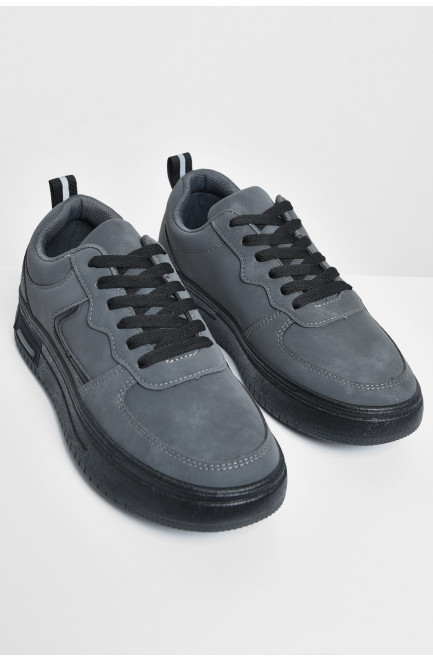 Кросівки чоловічі сірого кольору на шнурівці 172332L