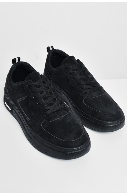 Кросівки чоловічі чорного кольору на шнурівці 172333L