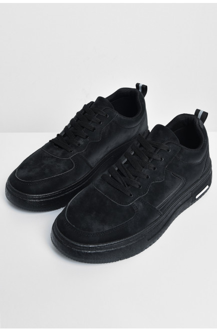 Кросівки чоловічі чорного кольору на шнурівці 172333L