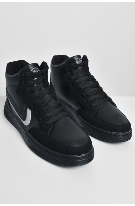 Кросівки чоловічі чорного кольору на шнурівці 172354L
