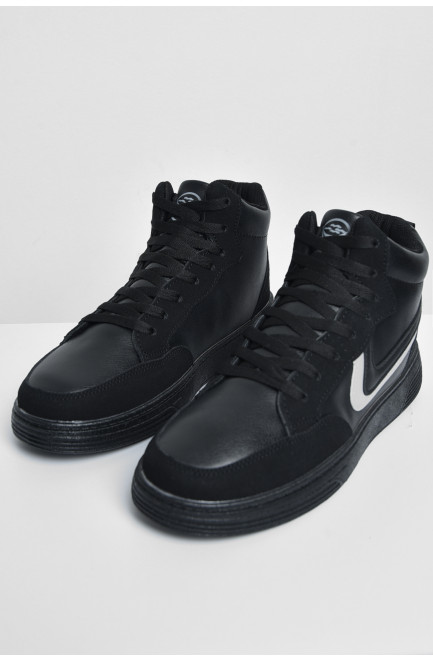Кросівки чоловічі чорного кольору на шнурівці 172354L