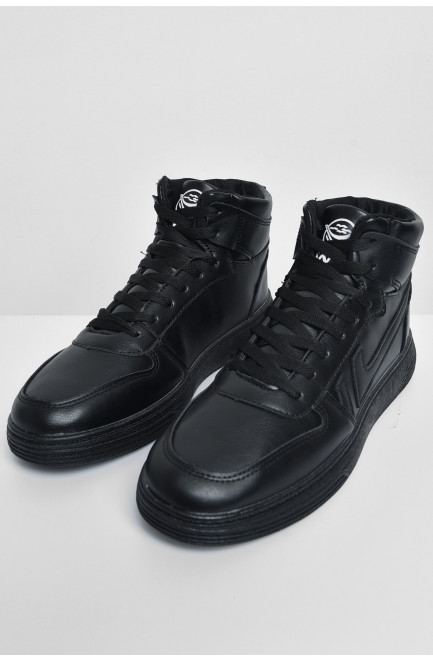 Кросівки чоловічі чорного кольору на шнурівці 172356L