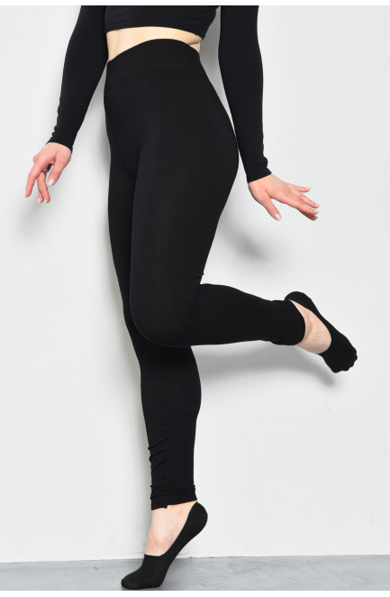 Лосини жіночі безшовні напівбатальні чорного кольору 172396L