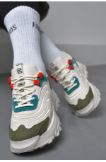 Кроссовки женские серого цвета на шнуровке 172403L