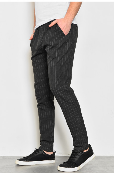 Штани чоловічі в смужку темно-сірого кольору 172706L