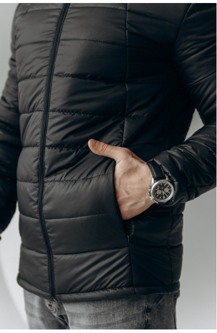 Куртка мужская демисезонная черного цвета 172741L