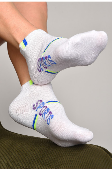 Шкарпетки жіночі спортивні білого кольору розмір 36-40 172767L