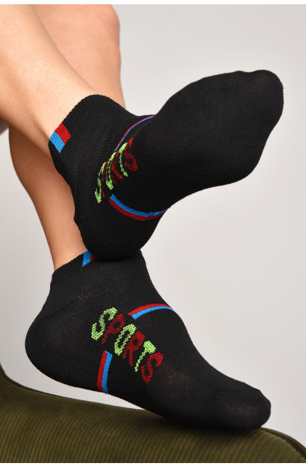 Шкарпетки жіночі спортивні чорного кольору розмір 36-40 172774L