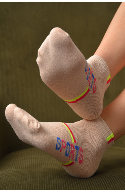 Шкарпетки жіночі спортивні бежевого кольору розмір 36-40 172775L