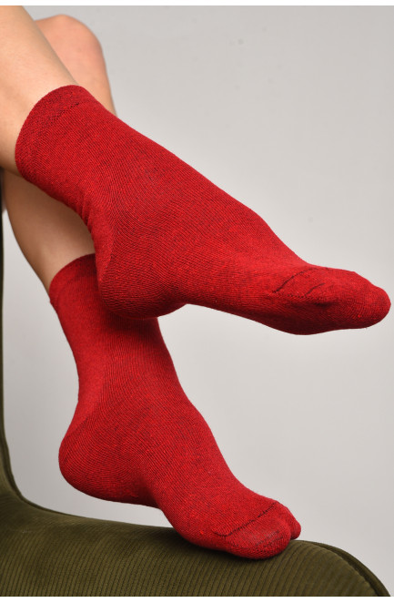 Шкарпетки жіночі демісезонні бордового кольору розмір 35-41 172787L