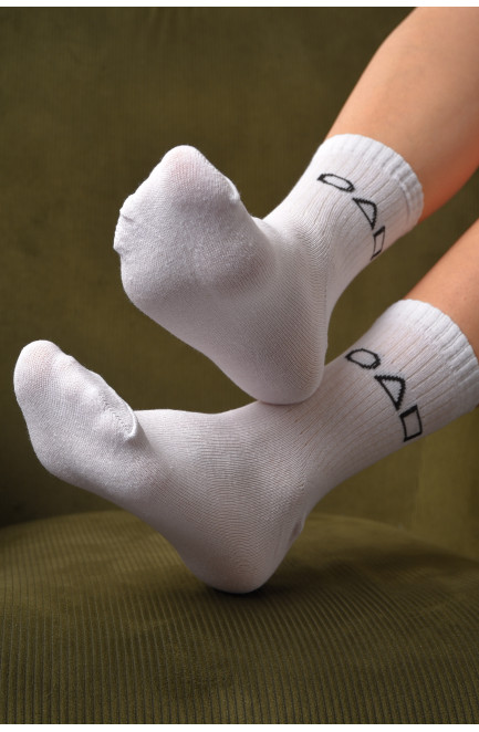 Шкарпетки жіночі демісезонні білого кольору розмір 36-40 172855L