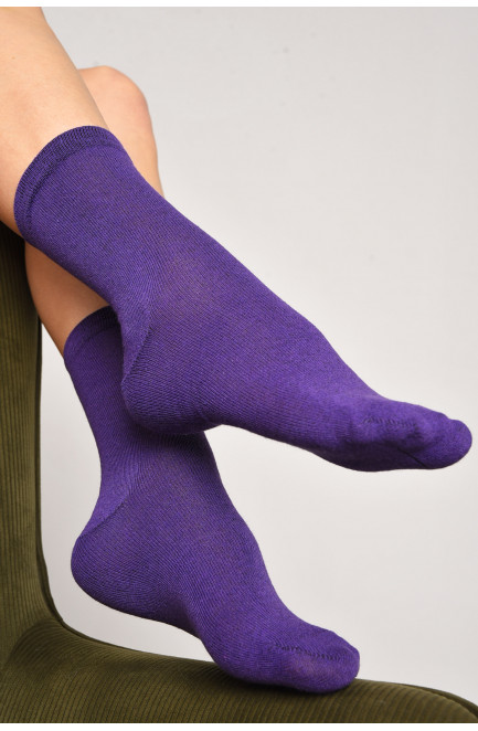 Носки женские демисезонные фиолетового цвета размер 36-40 172861L