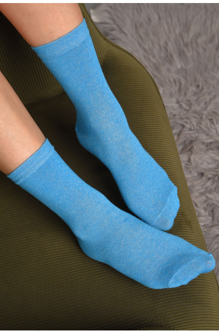 Шкарпетки жіночі демісезонні блакитного кольору розмір 36-40 172867L