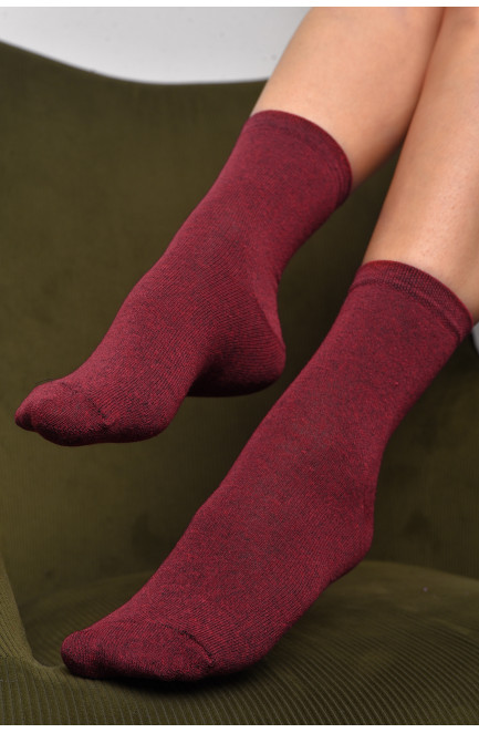 Шкарпетки жіночі демісезонні бордового кольору розмір 36-40 172868L