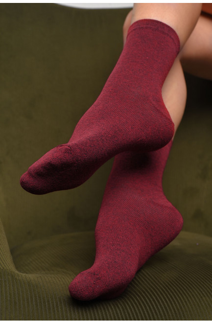Шкарпетки жіночі демісезонні бордового кольору розмір 36-40 172868L