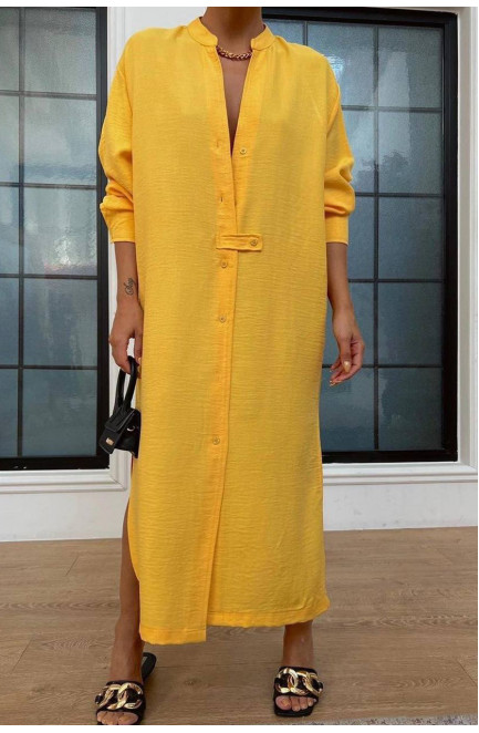 Платье женское однотонное желтого цвета 172876L