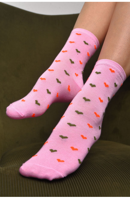 Шкарпетки жіночі демісезонні рожевого кольору розмір 36-40 172884L