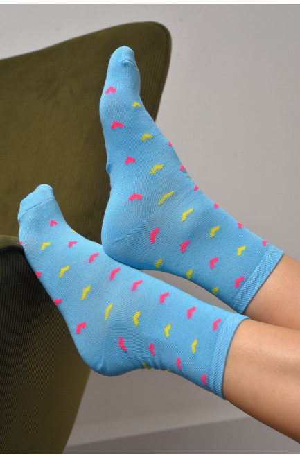 Шкарпетки жіночі демісезонні блакитного кольору розмір 36-40 172885L