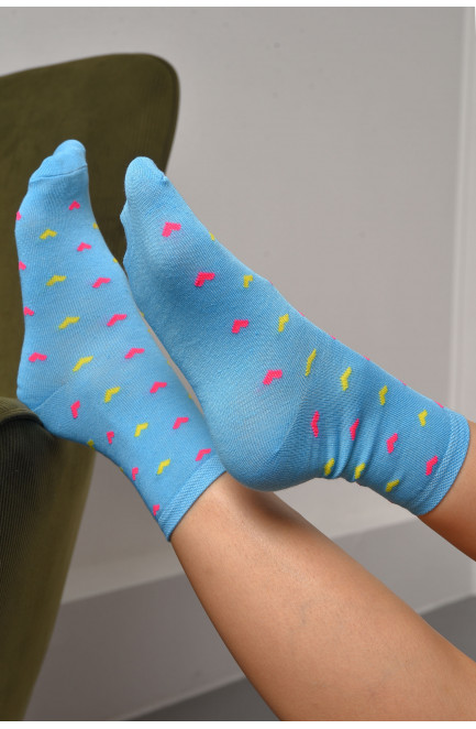 Шкарпетки жіночі демісезонні блакитного кольору розмір 36-40 172885L