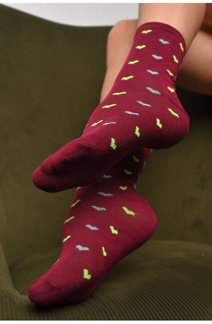Шкарпетки жіночі демісезонні бордового кольору розмір 36-40 172886L