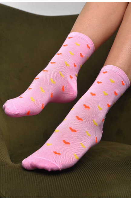Шкарпетки жіночі демісезонні рожевого кольору розмір 36-40 172889L