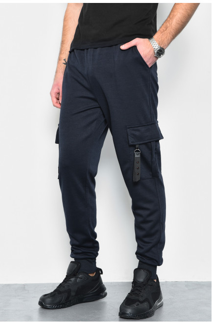 Спортивные штаны мужские темно-синего цвета 172906L