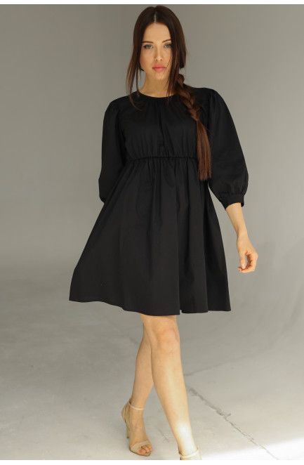 Платье женское однотонное  черного цвета 173004L