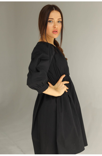 Платье женское однотонное  черного цвета 173004L