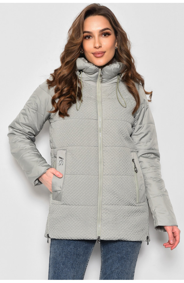 Куртка женская демисезонная оливкового цвета 173142L