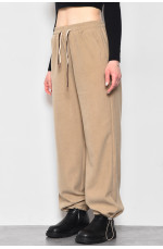 Штани жіночі напівбатальні розкльошені бежевого кольору 173327L