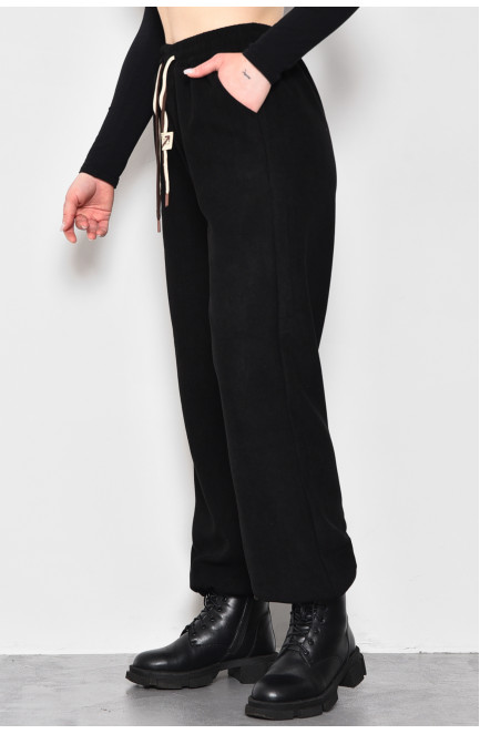 Штани жіночі напівбатальні розкльошені чорного кольору 173331L