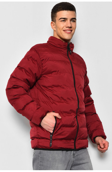 Куртка чоловiча демicезонна бордового кольору 173357L