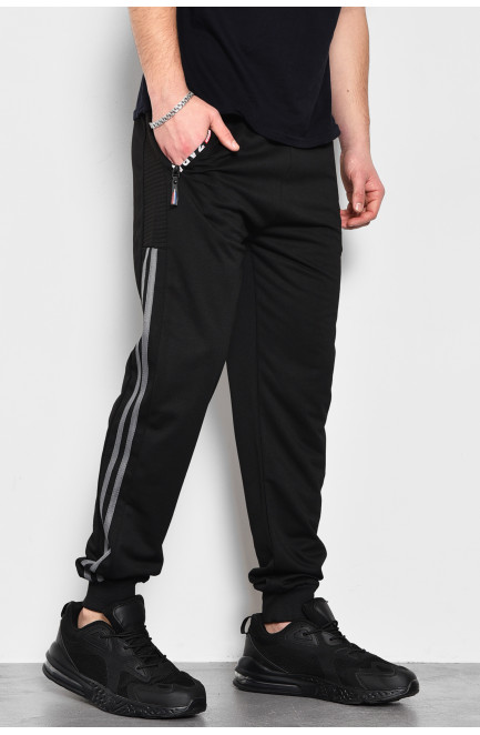 Спортивные штаны мужские черного цвета 173382L