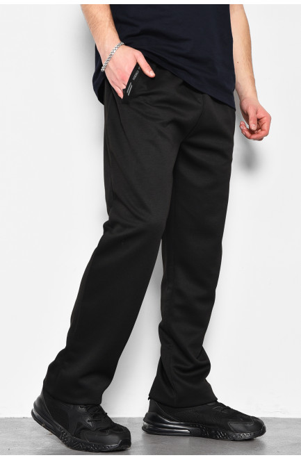 Спортивні штани чоловічі напівбатальні чорного кольору 173397L