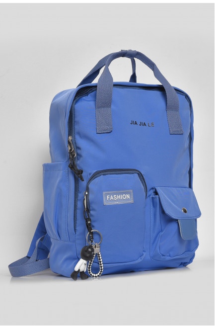 Жіночий рюкзак текстильний темно-блакитного кольору 173415L