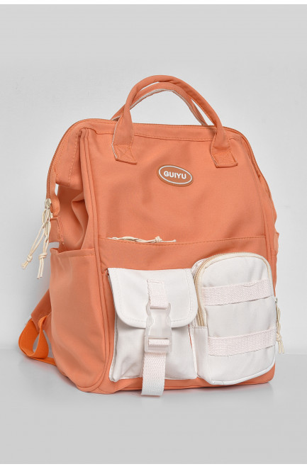 Рюкзак женский текстильный оранжевого цвета 173420L