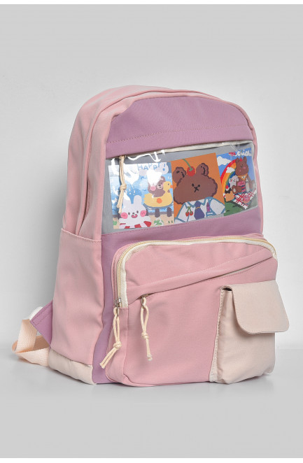 Жіночий рюкзак текстильний рожевого кольору 173423L